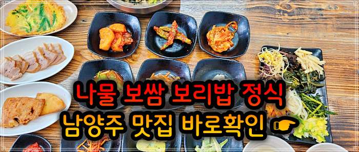 남양주 진접 오남 맛집 산채 나물 보리밥 정식