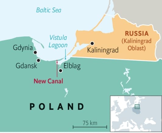 폴란드&#44; 러시아 피해 발트해 진출 운하 개통 VIDEO:Poland opens new canal from Baltic Sea to port of Vistula Lagoon