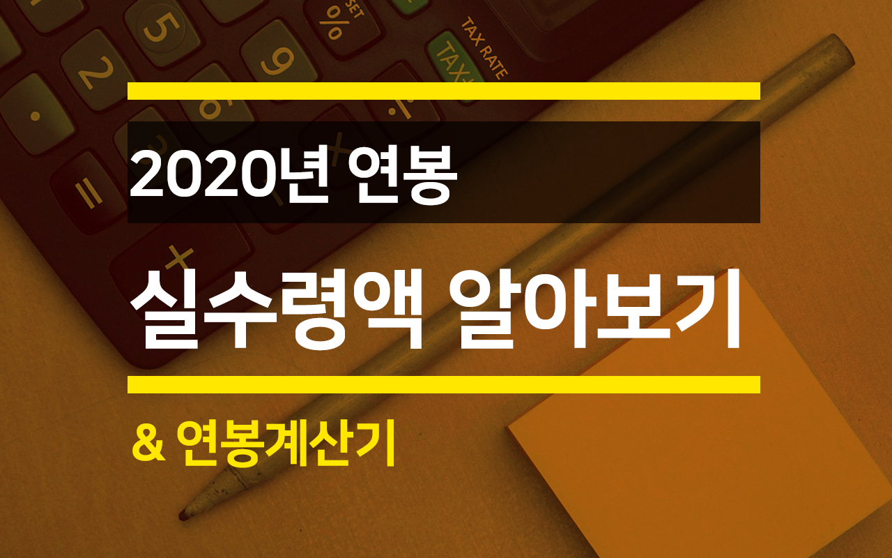  2020년 연봉, 실수령 액 살펴보기/연봉계산기