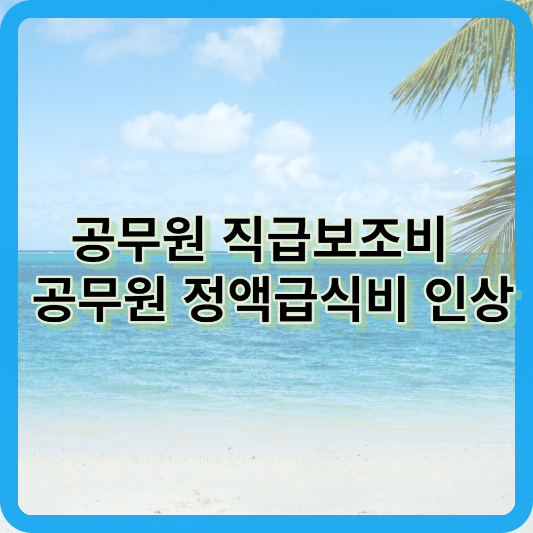 공무원 수당인상