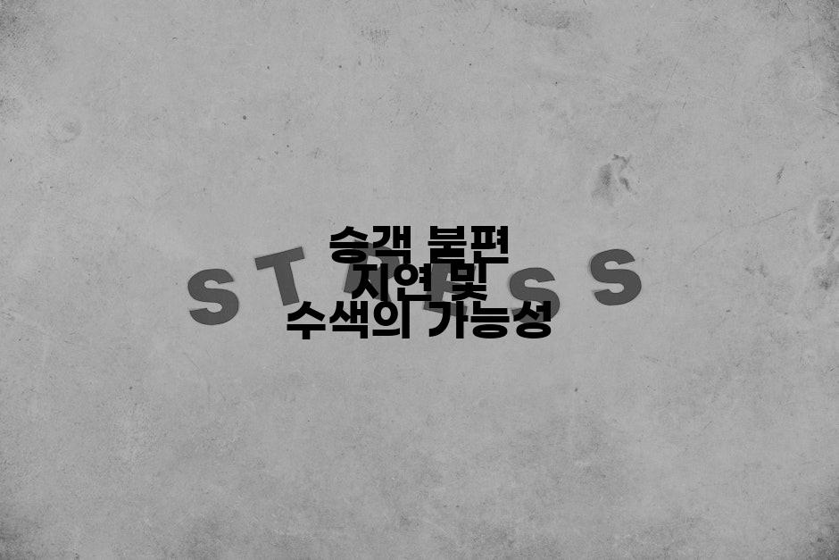 승객 불편 지연 및 수색의 가능성