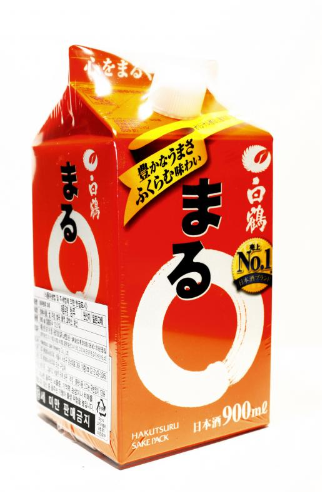 우유 팩과 같은 모양의 일본 마루 사케 팩