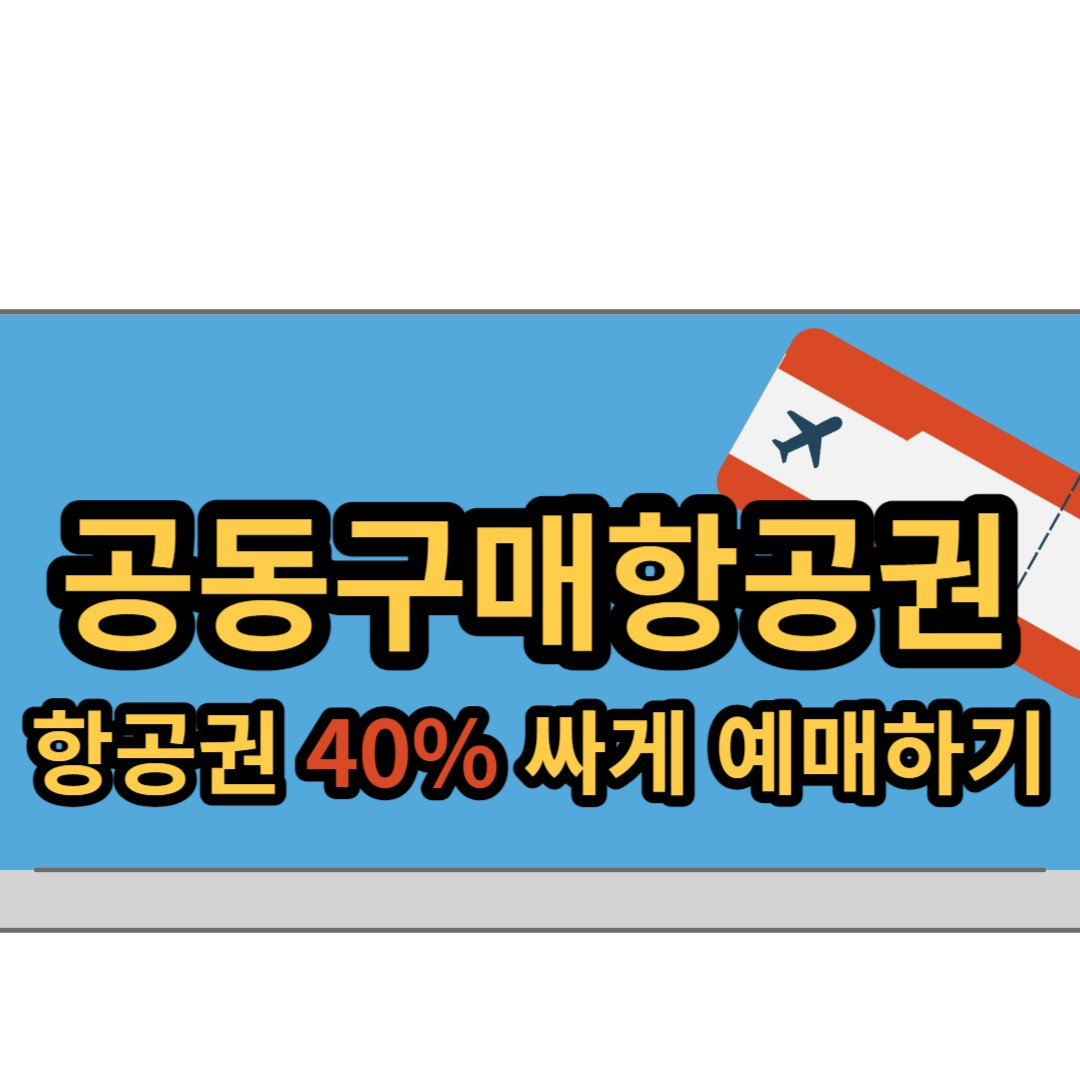  항공권 예매 40% 이상 싸게 사는 방법(공동구매항공권, 최저가항공권)