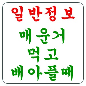 매운거 먹고 배아플때 