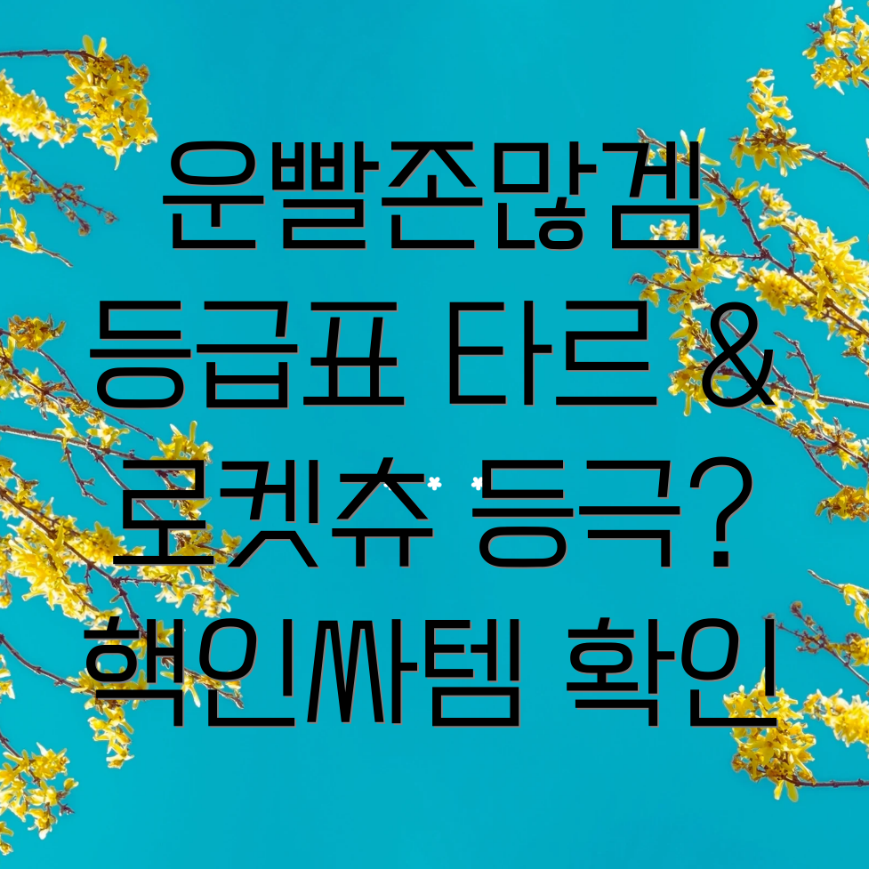 운빨존많겜 등급표