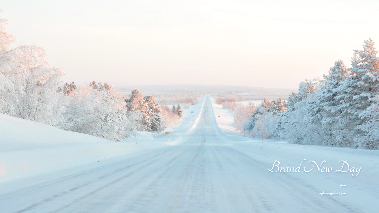 12 눈덮인 도로 C - Brand New Day 겨울배경화면
