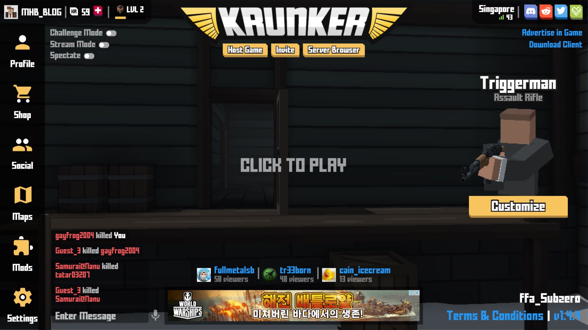 ban people from your krunker game