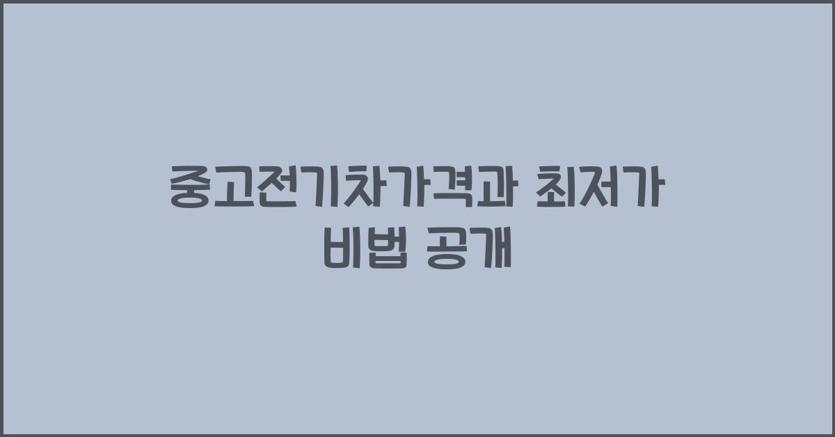 중고전기차가격