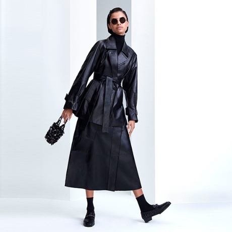 VW베라왕 21FW 레더 라이크 랩스커트