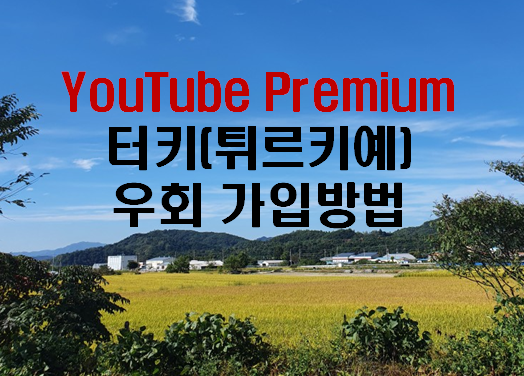  [일상 재테크] YouTube Premium 터키(튀르키예) 우회 가입방법