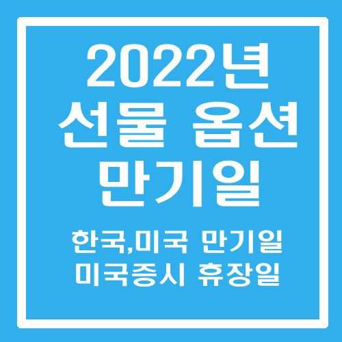  2022년 한국, 미국 선물 옵션 만기일 그리고 미국증시 휴장일