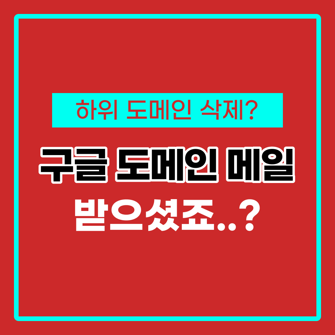  '구글 하위 도메인 삭제' 메일,, 심장이 내려 앉음.