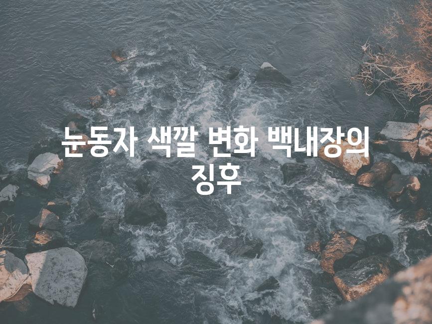 눈동자 색깔 변화 백내장의 징후