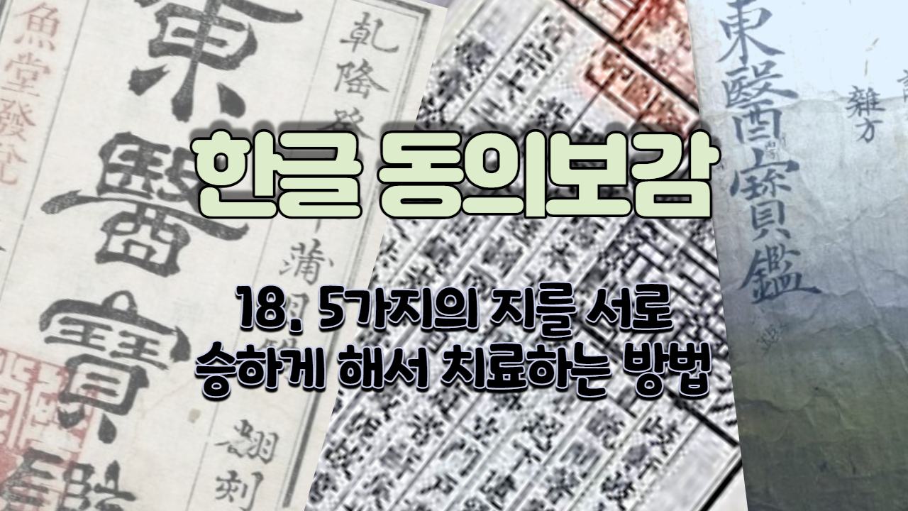  18. 5가지의 지를 서로 승하게 해서 치료하는 방법 ( 내경편 신 )