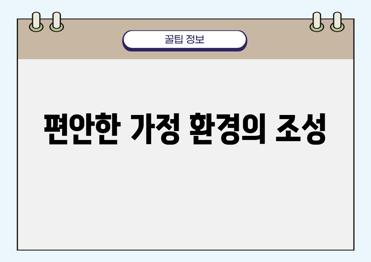 편안한 가정 환경의 조성