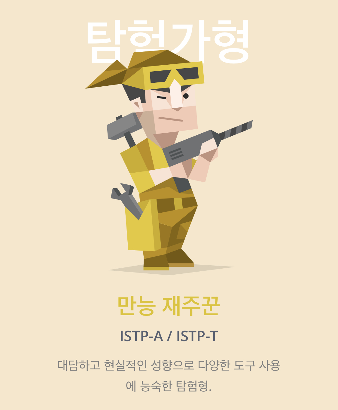  ISTP 유형, 연예인, 연애, 빙고 등