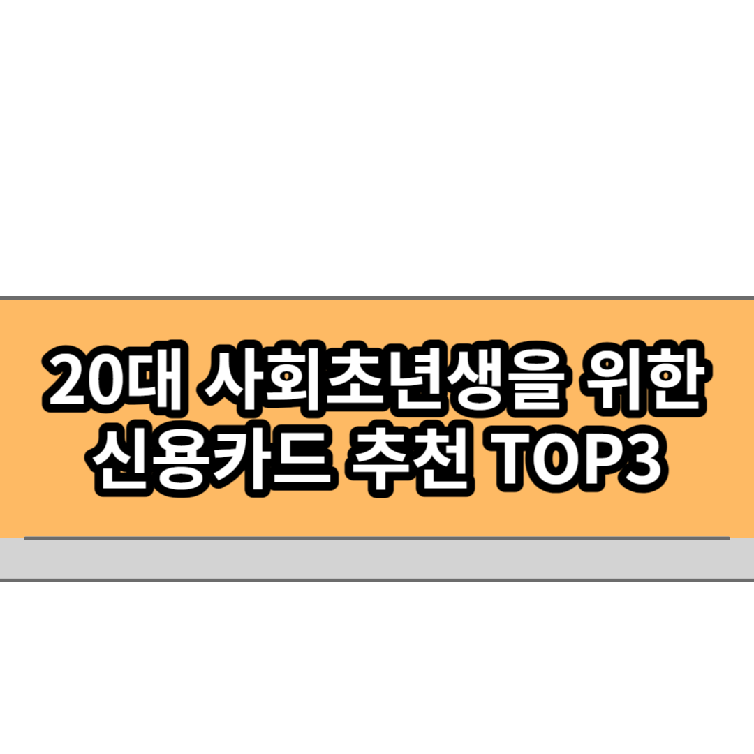  20대 사회초년생을 위한 신용카드 추천 TOP3