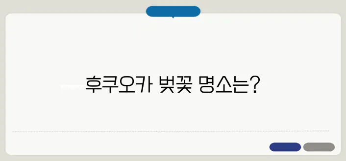 후쿠오카 벚꽃 명소 & 개화시기! 여행 코스 추천