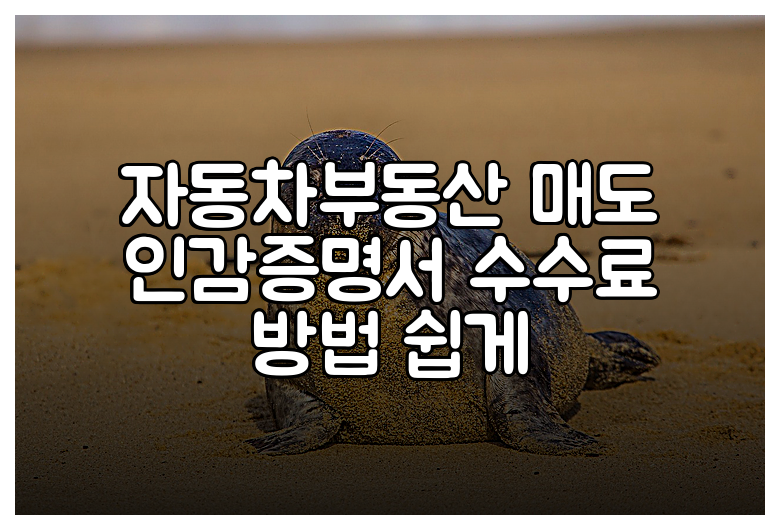 자동차부동산 매도 인감증명서 수수료 방법 쉽게