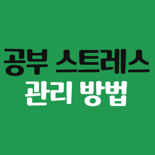 공부 스트레스 관리 방법