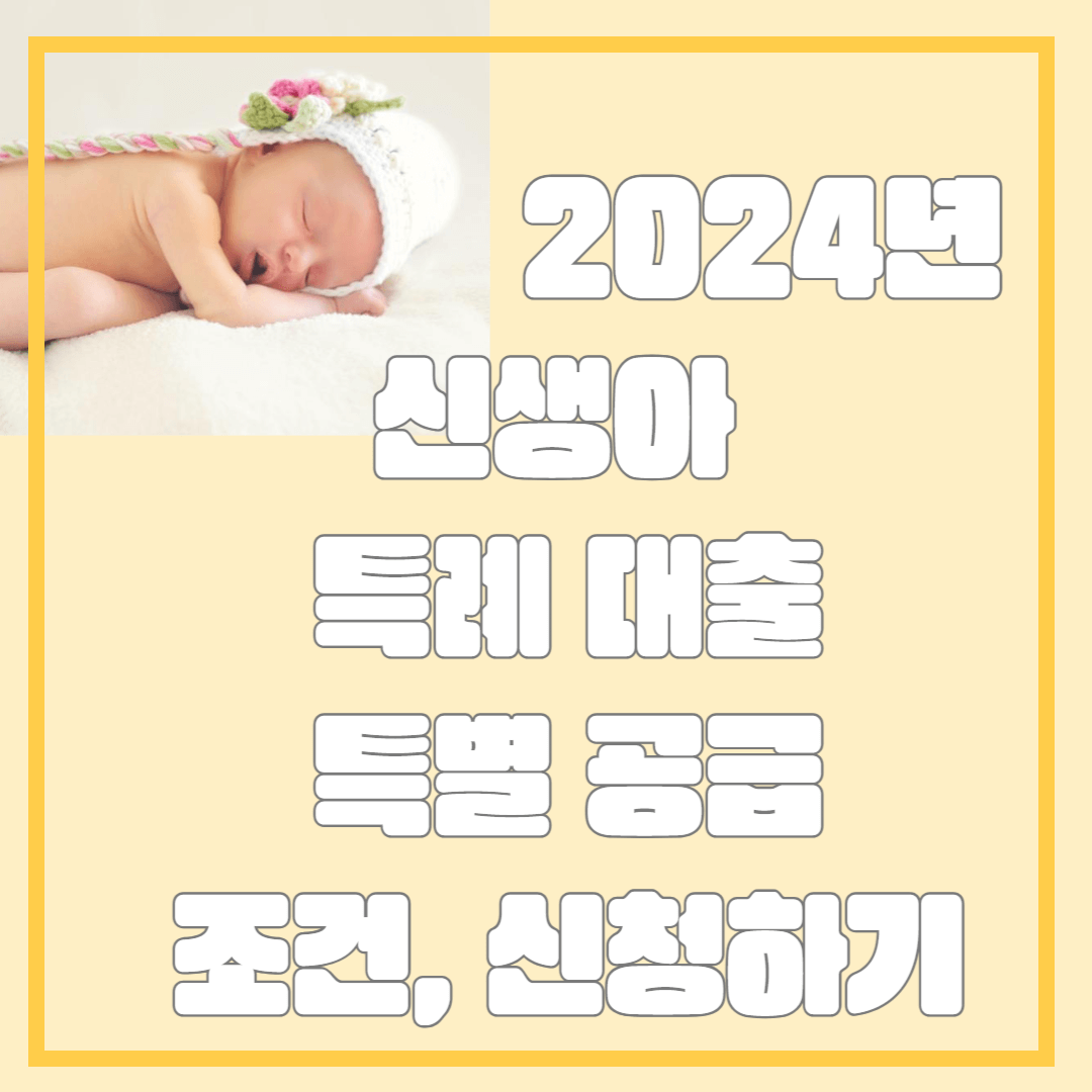 2024년 신생아 특례대출 특별공급 조건과 신청하기