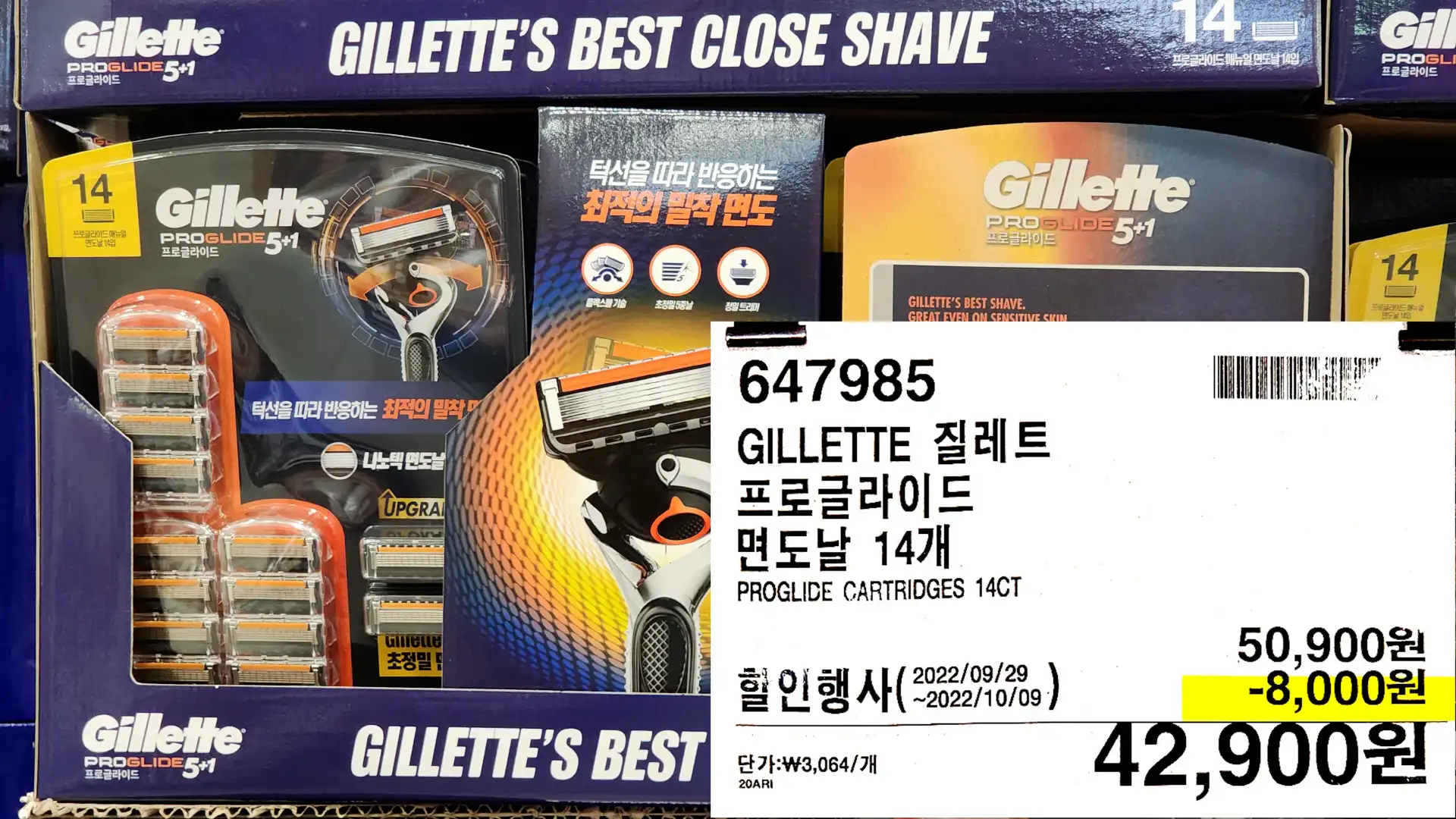 GILLETTE 질레트
프로글라이드
면도날 14개
PROGLIDE CARTRIDGES 14CT
42&#44;900원