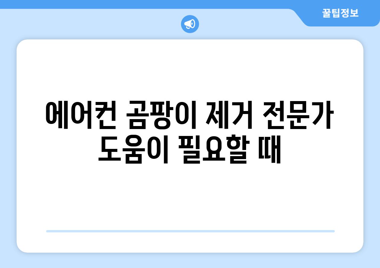 에어컨 곰팡이 제거 전문가 도움이 필요할 때