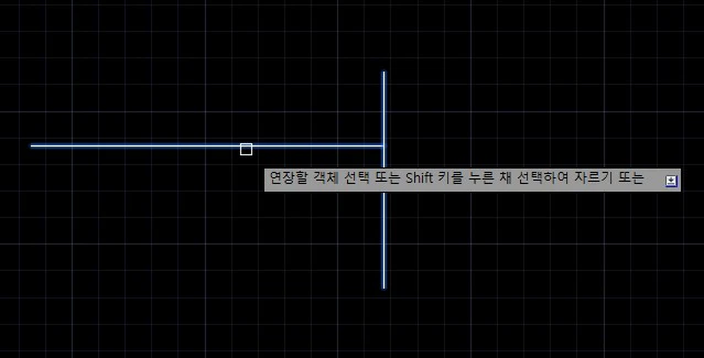 가로선에 커서를 갖다 대면 세로선과 이어집니다.