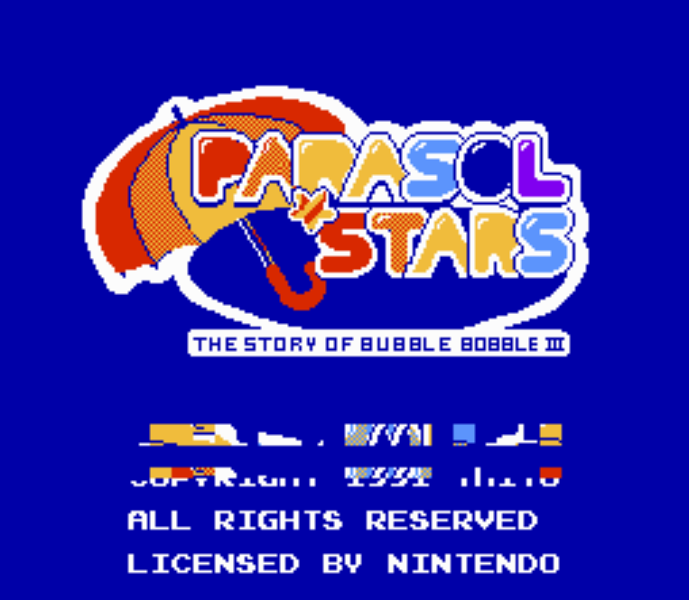  NES ROMS - Parasol Stars The Story of Bubble Bobble III (EUROPE / 유럽판 롬파일 다운로드)