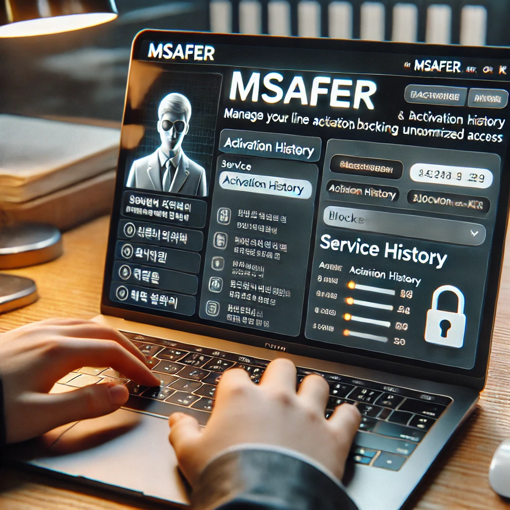 Msafer 홈페이지에서 개통 차단 설정 중인 사용자