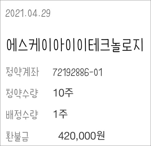  SKIET 청약결과, SKIET 공모주 청약결과는?