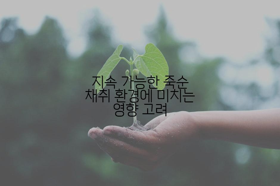 지속 가능한 죽순 채취 환경에 미치는 영향 고려
