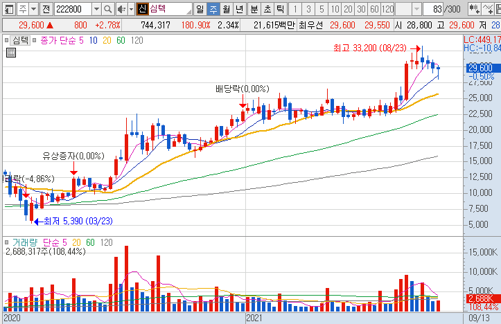 심텍-주가-흐름-차트