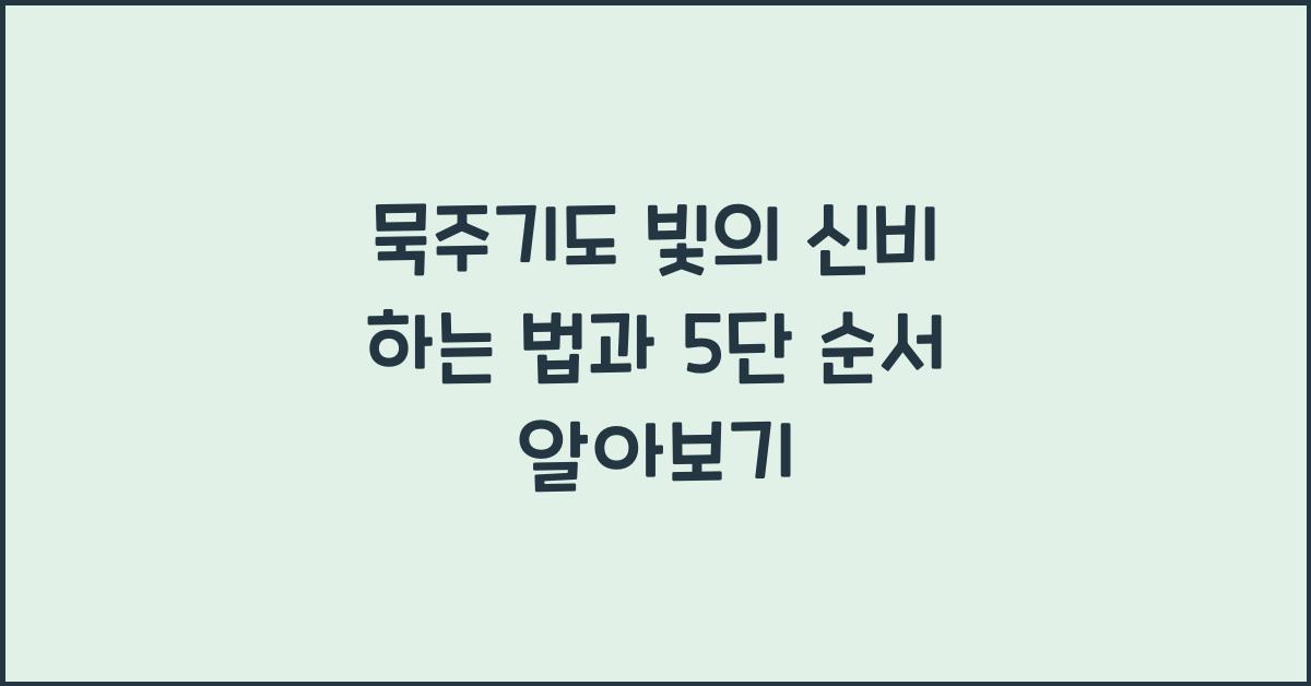 묵주기도 빛의 신비 하는 법 묵주기도 5단 순서