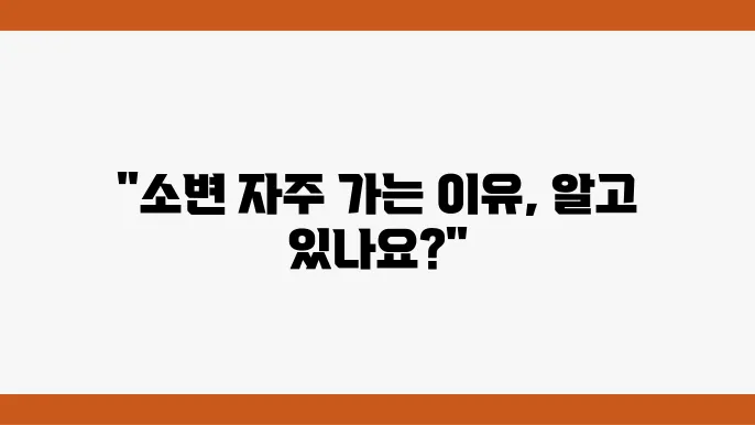 소변자주마려움 남자 여자 이면 원인 및 해결방법