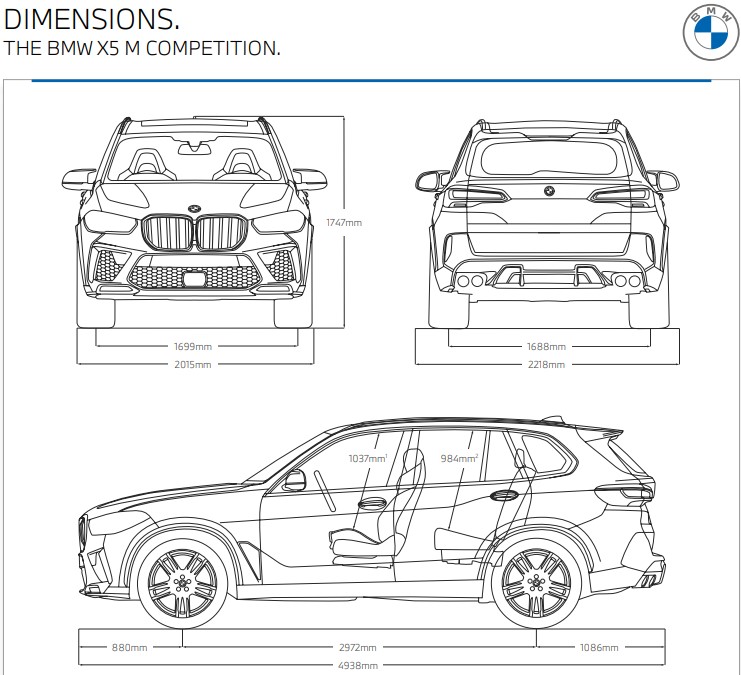 x5m-dimensions