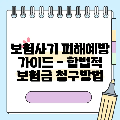 보험사기 피해예방 가이드 - 합법적 보험금 청구방법