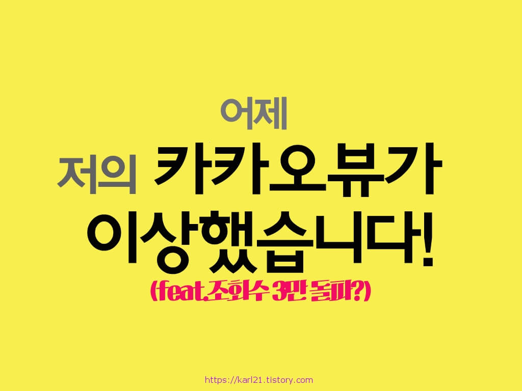  어제 저의 카카오뷰가 이상했습니다!(feat.조회수 3만 돌파?)
