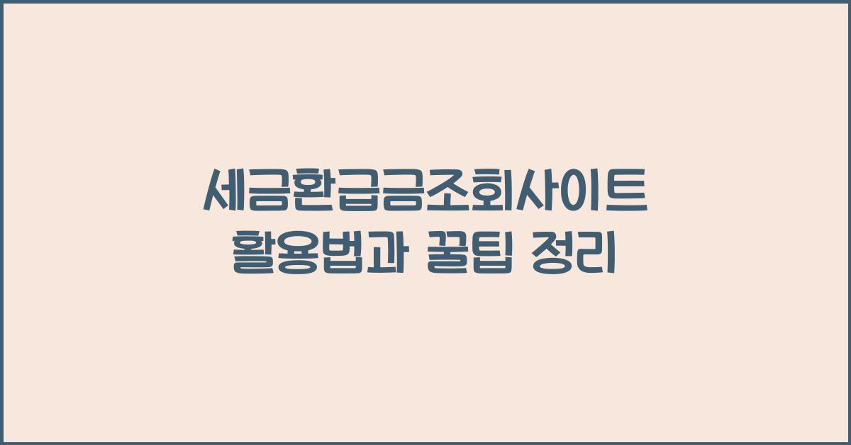 세금환급금조회사이트