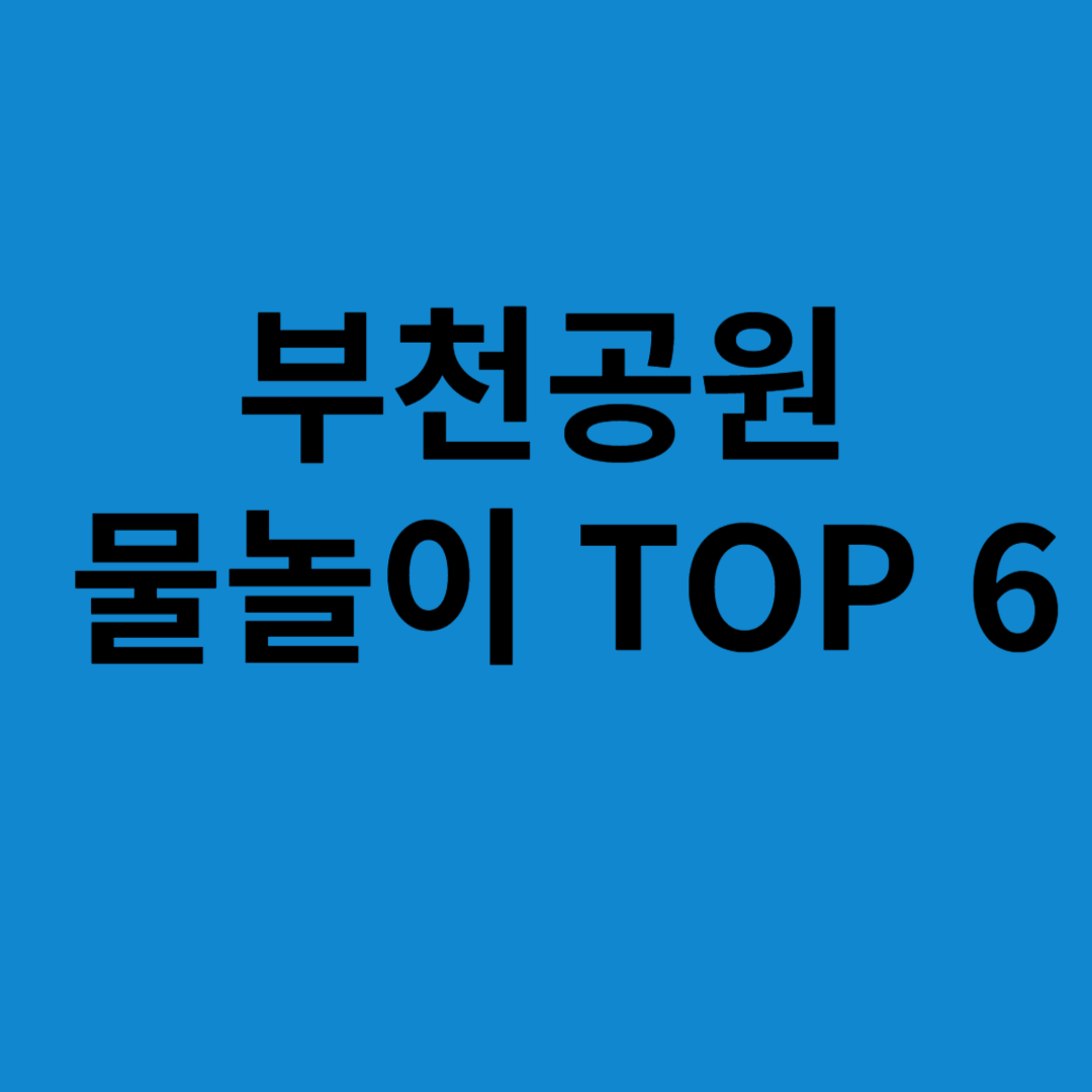 부천공원 물놀이 TOP6