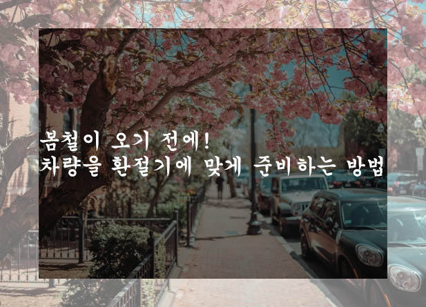  봄철이 오기 전에! 차량을 환절기에 맞게 준비하는 방법