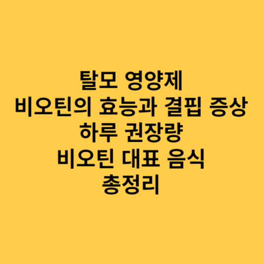 탈모 영양제&#44; 비오틴의 효능과 결핍 증상&#44; 하루 권장량&#44; 비오틴 대표 음식 총정리