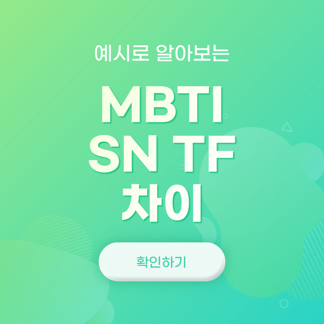  MBTI S N 차이 T F 차이 총정리 : 질문으로 알아보자!