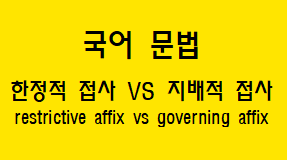  [국어 문법] 한정적 접사와 지배적 접사 종류와 예시