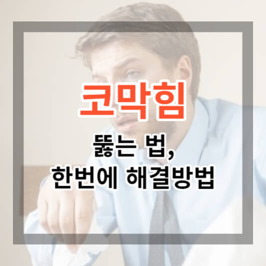  답답한 코막힘 한번에 해결 방법 및 뚫는 법 알아보기