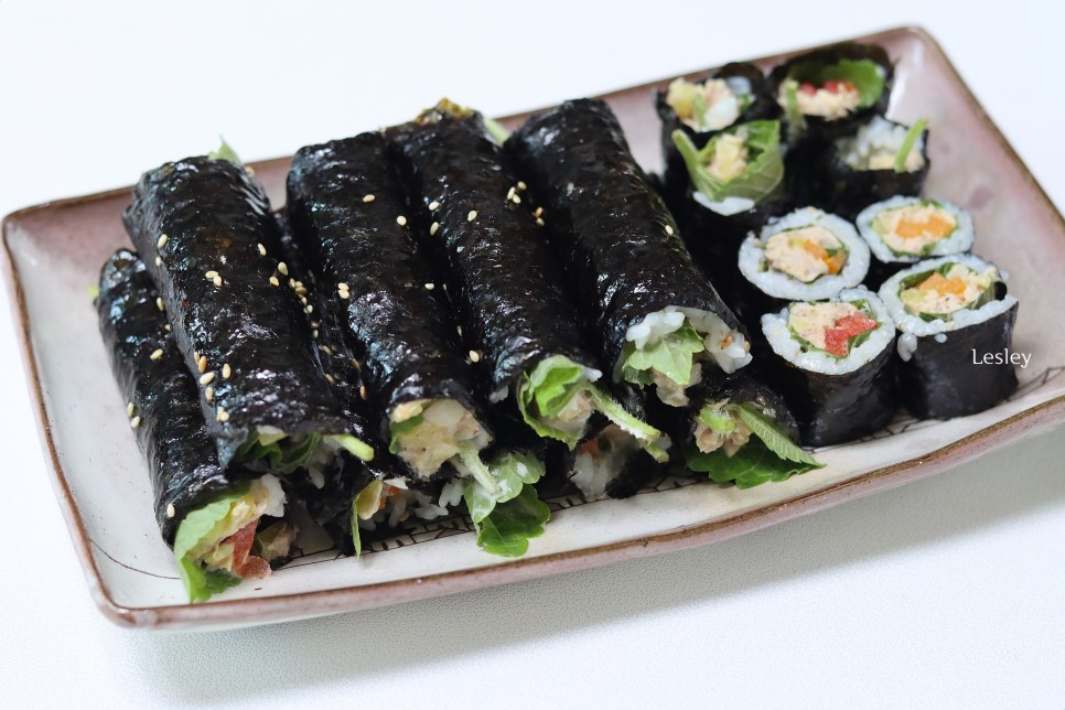 참치김밥 김밥맛있게싸는법 꼬마김밥 만들기 15
