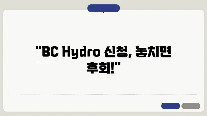 bc hydro 요금제