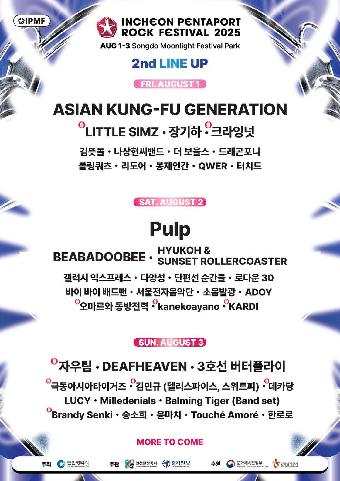 펜타포트 락 페스티벌 2025 2차 라인업
