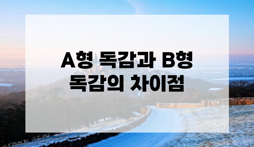 A형 독감과 B형 독감의 차이점