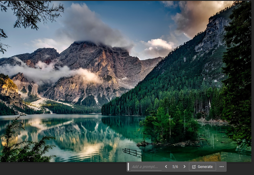 Generative Fill에 단어를 입력하지 않았을 때 2